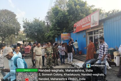 IMG 20241206 WA0004 encroachment removal campaign : शहर वाहतूक शाखा वजिराबाद व नांदेड वाघाळा महानगर पालीकेकडुण अतिक्रमण हटाव मोहीम -NNL
