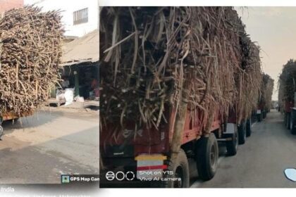 IMG 20241207 WA0174 sugarcane 'overload' traffic : हदगाव तालुक्यात उसाची 'ओव्हारलोड 'वाहतुकीने आपघाताची शक्यता...! -NNL