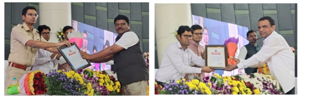 IMG 20250326 WA0001 ऑफीसर ऑफ दि‌ मन्थ साठी प्रकाश‌ कांबळे तर उत्कृष्ट कर्मचारी म्हणून संजय कुलकर्णी व सौ. सौनटक्के यांच्या सन्मान
