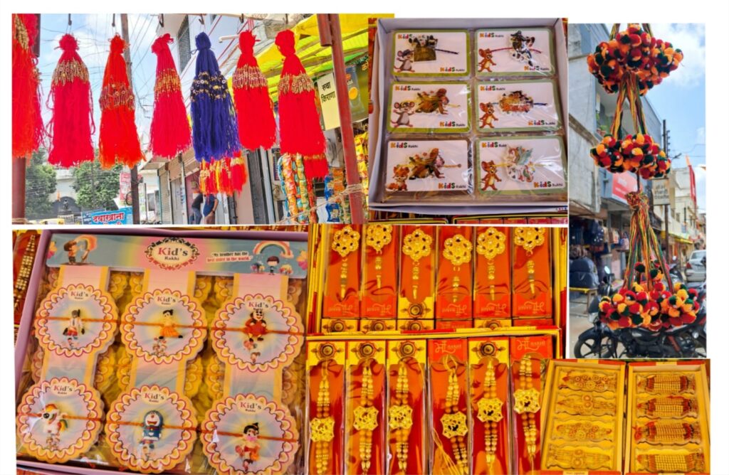 IMG 20250805 WA0012 Raksha Bandhan ; रक्षा बंधानानिमित्य विविध राख्या सिडकोच्या बाजार पेठेत दाखल