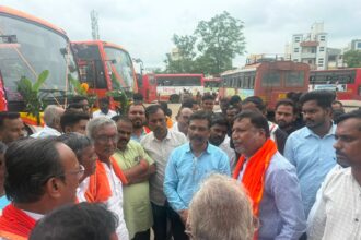 IMG 20260718 WA0055 Rajmata Jijau Buses : हदगाव आगाराच्या ताफ्यात चार ‘राजमाता जिजाऊ’ बसगाड्यांची भर