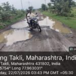 IMG 20260722 194536 road lost in potholes! खड्ड्यांत हरवला खैरगाव–मंगरूळ–वारंग टाकळी रस्ता!