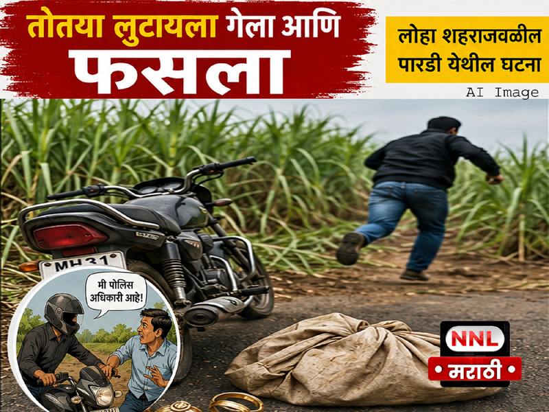 fraoud Froud police : पोलिस अधिकारी म्हणून आला; स्वतःच उसाच्या फडातून पळून गेला